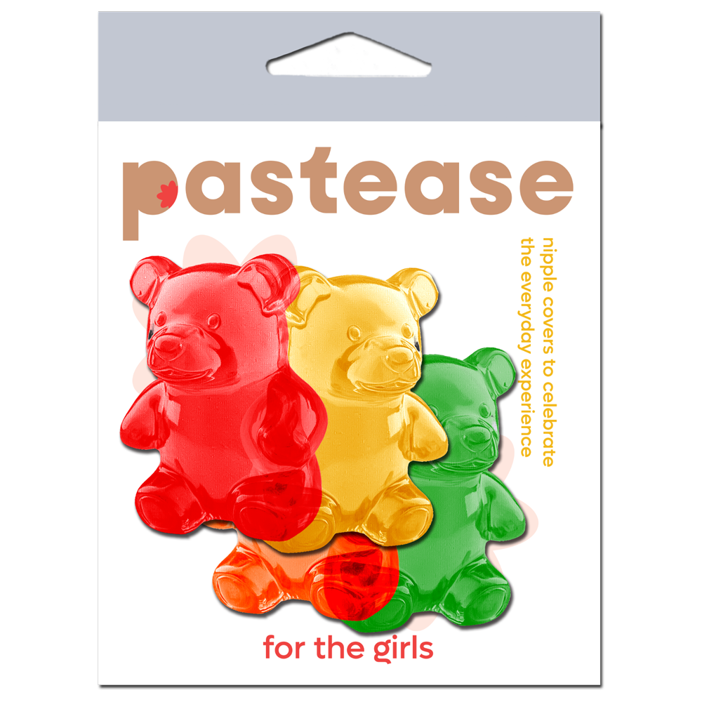 5-Pack: Gummy Bear Breast Pasties in Red, Yellow, Orange & Green by Pastease®