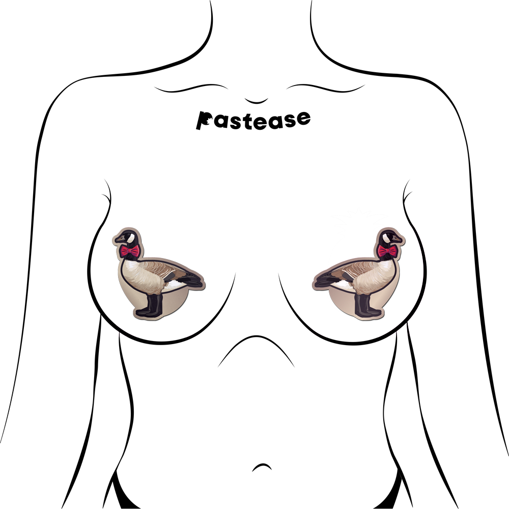 5-Pack: Christmas Goose with Red Holiday Bow Breast Pasties by Pastease®