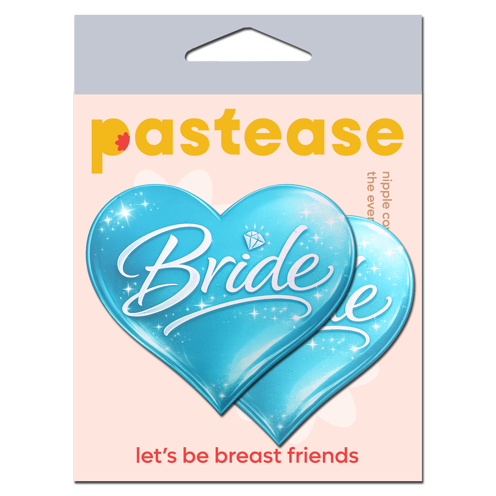 5-Pack: Love: Robin's Egg Blue 'Bride' Heart Nipple Pasties by Pastease® o/s