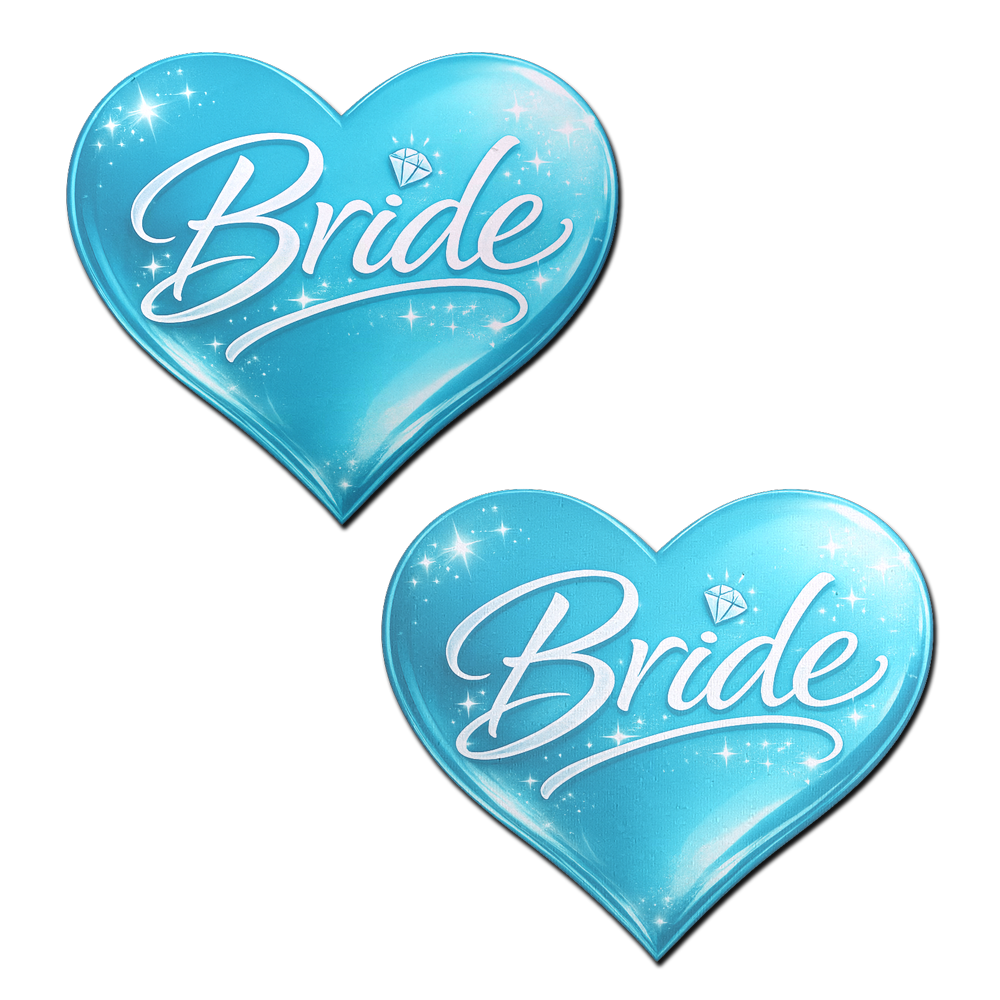 5-Pack: Love: Robin's Egg Blue 'Bride' Heart Nipple Pasties by Pastease® o/s