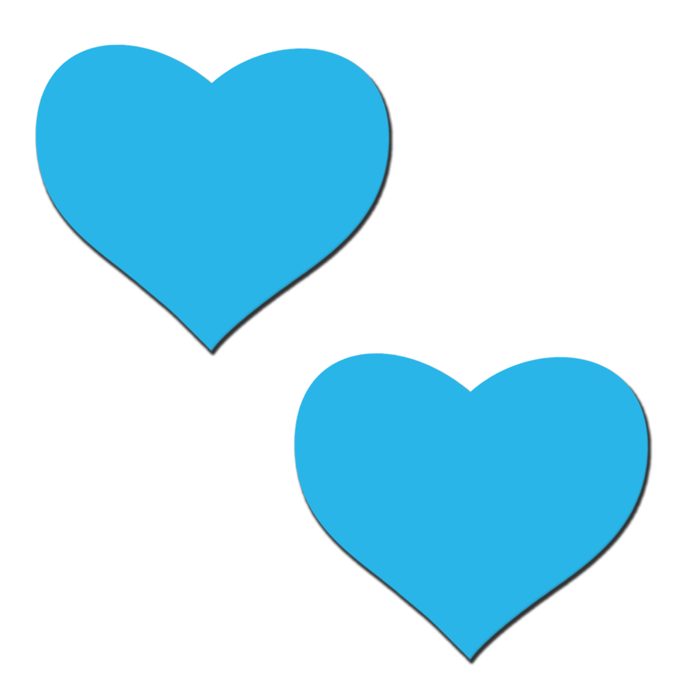 5-Pack: Love: Glow in the Dark Neon Turquoise Heart Pasties Nipple Covers by Pastease®