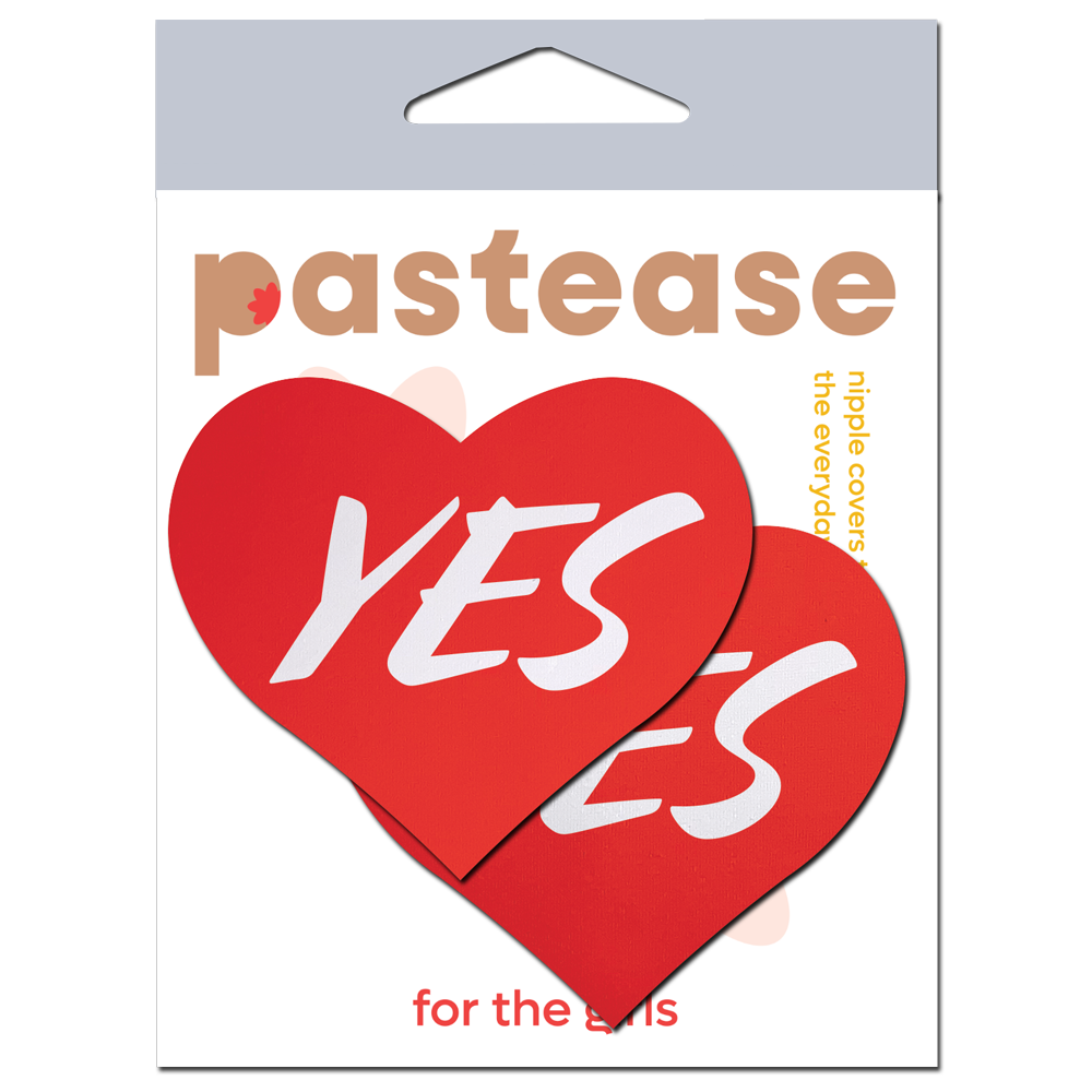 5 Pack: Love: 'YES' Red Heart Pasties Nipple Covers by Pastease