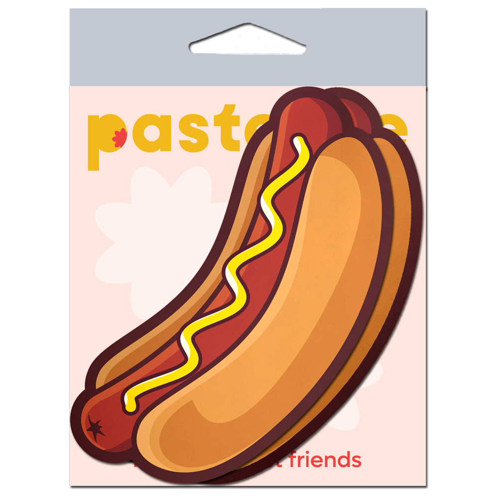 5-Pack: Hotdog Pasties Weiner with Mustard Nipple Covers by Pastease