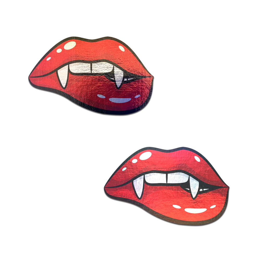 5-Pack: Vampire Fangs Pasties Biting Lip Breast Covers by Pastease