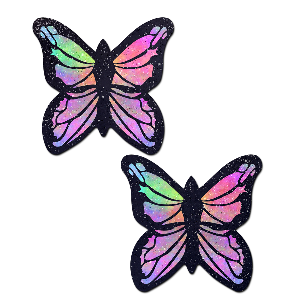 5-Pack: Monarch: Glitter Pastel Rainbow Butterfly Nipple Pasties by Pastease® o/s