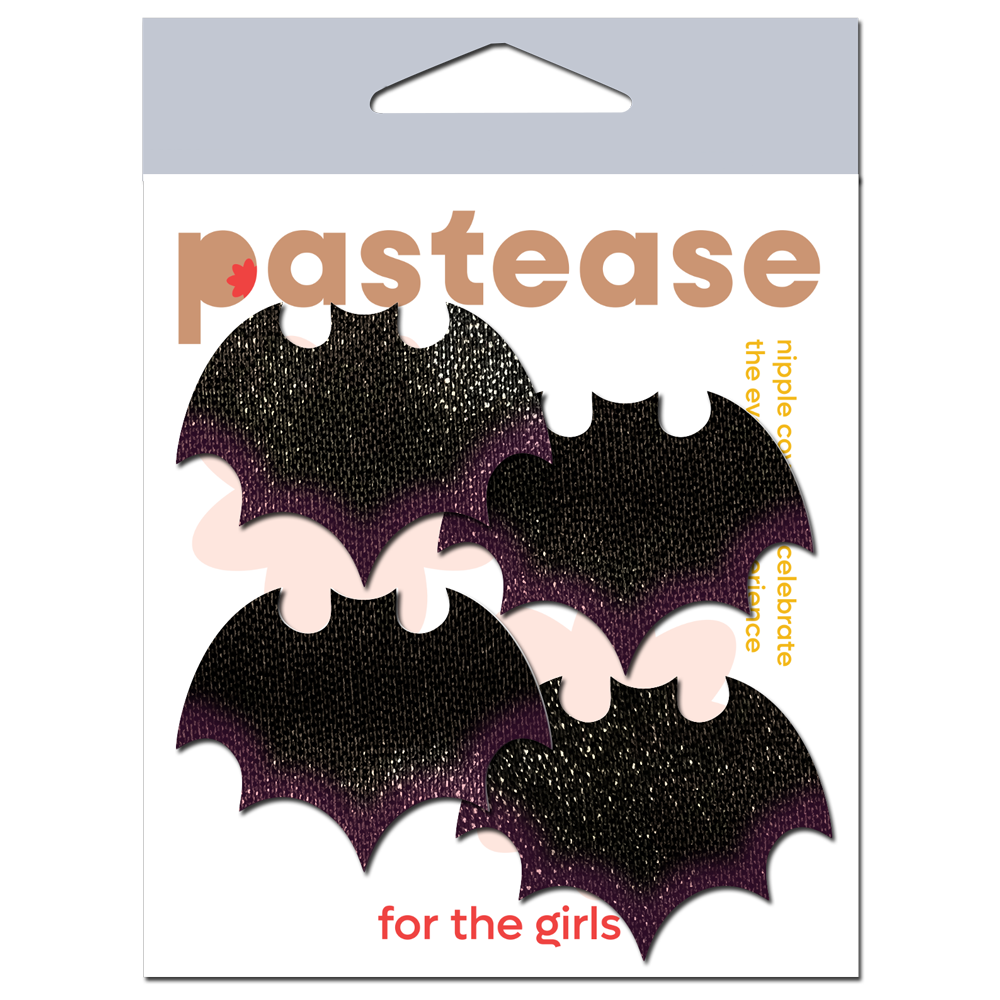 5 Pack: Petites: Two-Pair Small Liquid Black Bat Nipple Pasties by Pastease®