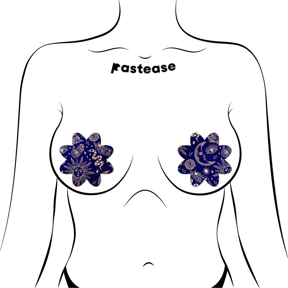 5-Pack: Midnight Celestial Sun & Moon Petal Breast Pasties by Pastease®