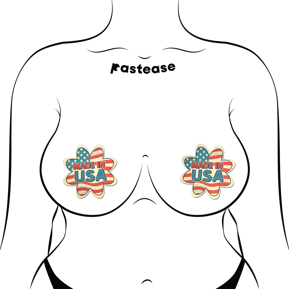 5-Pack: Patriotic Made in USA Flag Petal Breast Pasties by Pastease®
