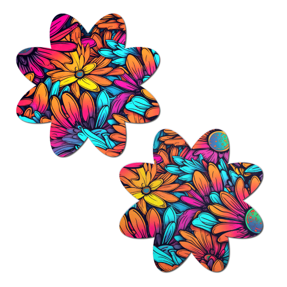 5-Pack: Neon Flowers Petal Breast Pasties by Pastease®