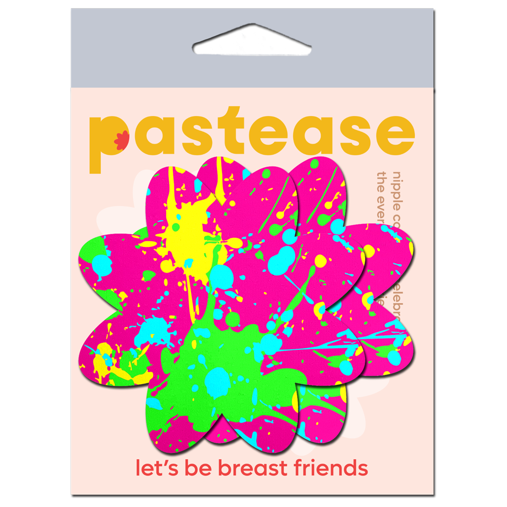 5-Pack: Neon Pink Graffiti Paint Splatter Petal Breast Pasties by Pastease®