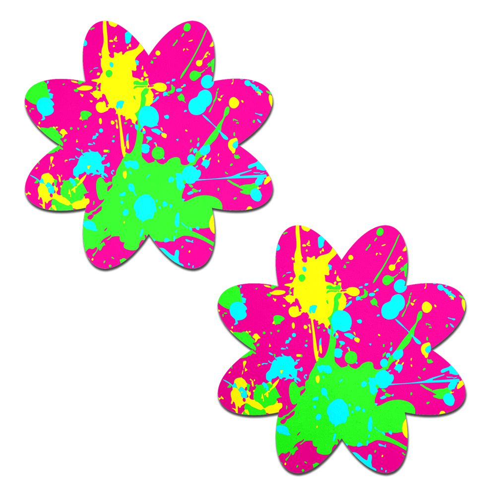 5-Pack: Neon Pink Graffiti Paint Splatter Petal Breast Pasties by Pastease®
