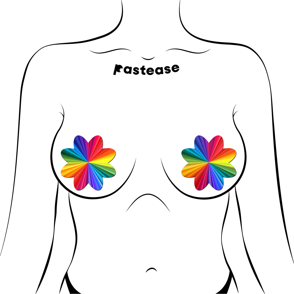 5-Pack: Rainbow Kaleidoscope Petal Breast Pasties by Pastease®