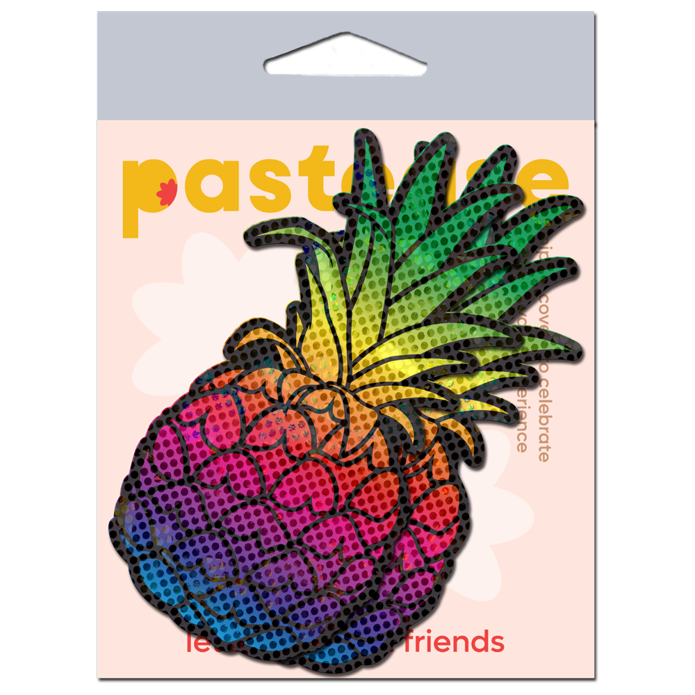 5-Pack: Rainbow Pineapple Sparkling Breast Pasties by Pastease®