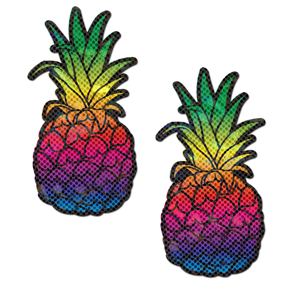 5-Pack: Rainbow Pineapple Sparkling Breast Pasties by Pastease®