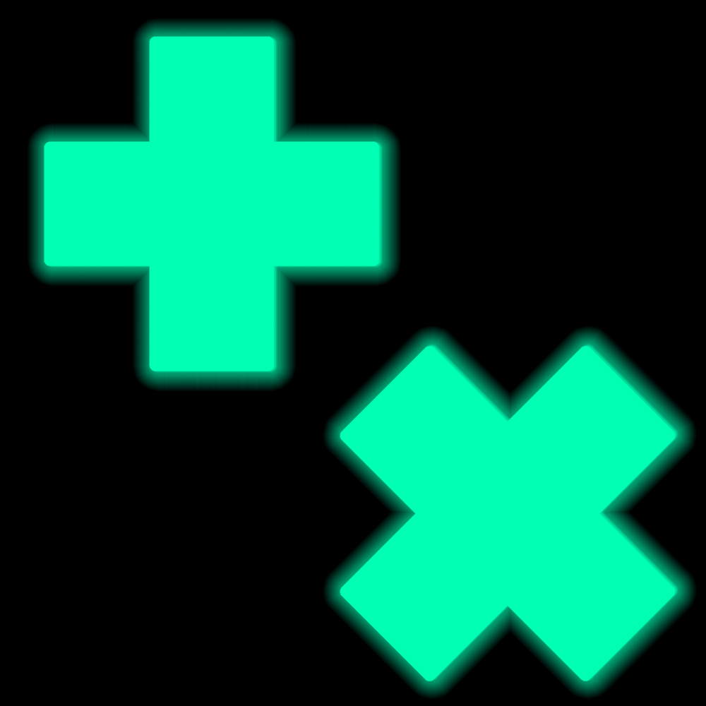 5-Pack: Plus X: Glow-in-the-Dark Neon Turquoise Cross Pasties Nipple Covers by Pastease