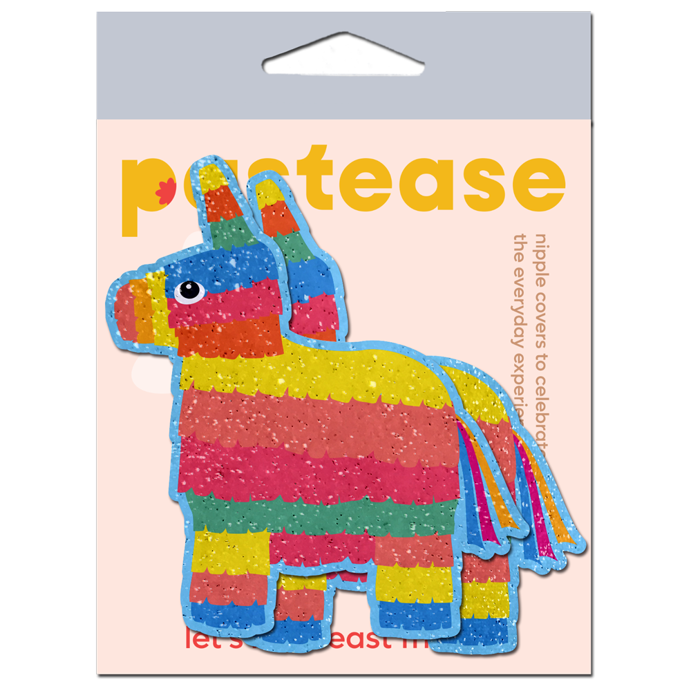 5-Pack: Piñata: Festive Piñata on Soft Glitter Velvet Nipple Covers Pastease®