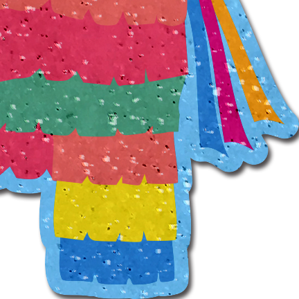 5-Pack: Piñata: Festive Piñata on Soft Glitter Velvet Nipple Covers Pastease®
