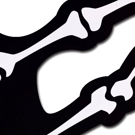 5-Pack: White Boney Skeleton Hands on Black Nipple Pasties by Pastease® o/s