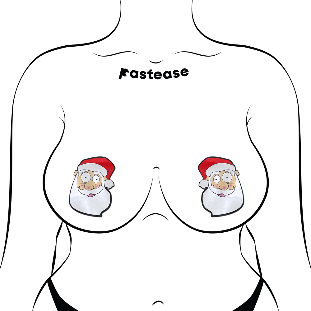 5-Pack: Santa: Jolly Saint Nick Santa Head Nipple Pasties by Pastease® o/s