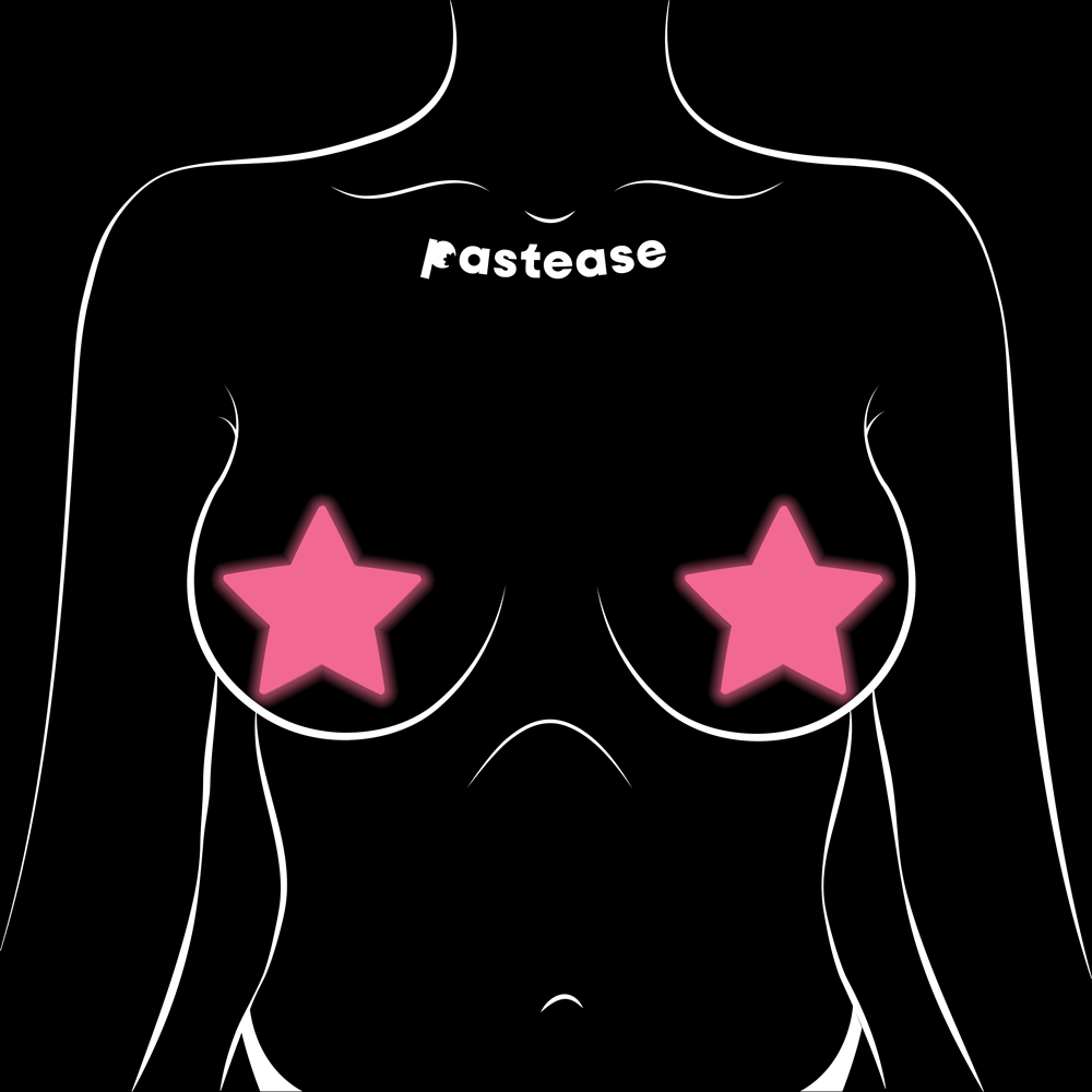 5-Pack: Star: Pink Pasties Glow in the Dark Star Nipple Covers by Pastease®