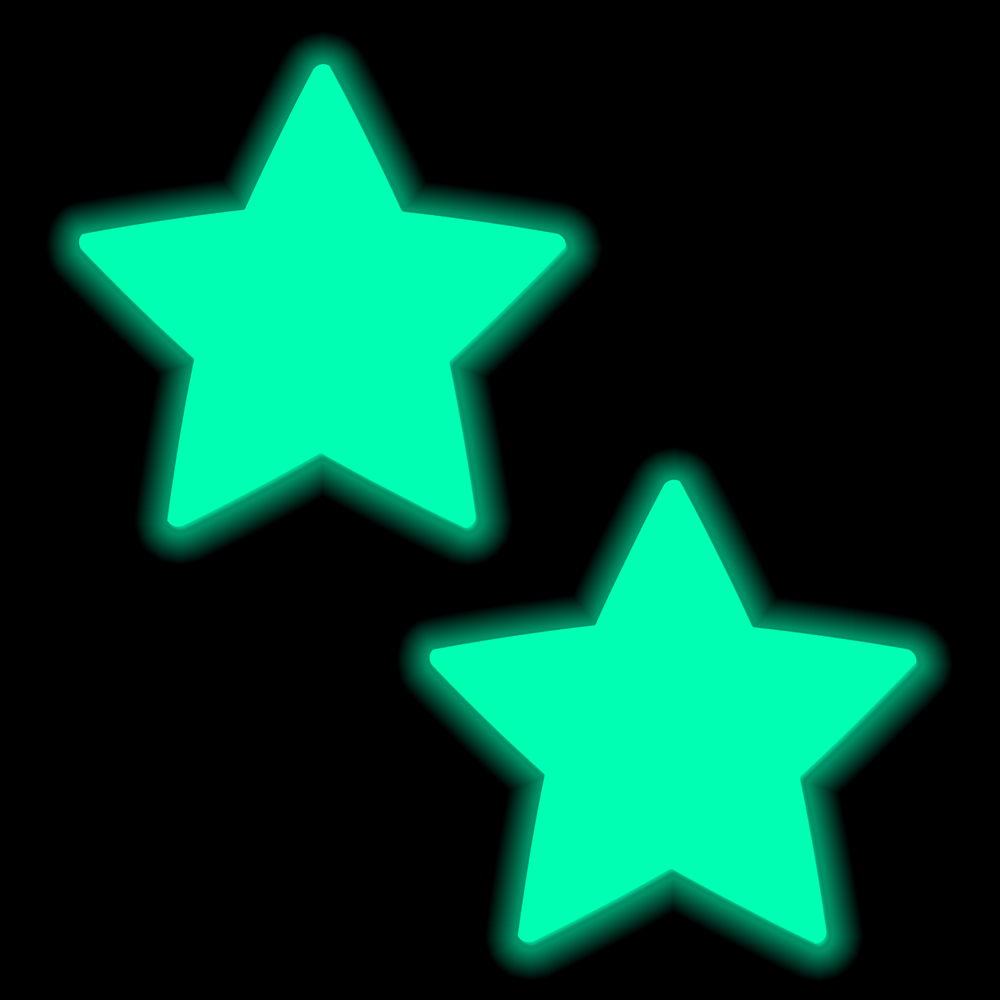 5-Pack: Star: Turquoise Pasties Glow in the Dark Star Nipple Covers by Pastease®