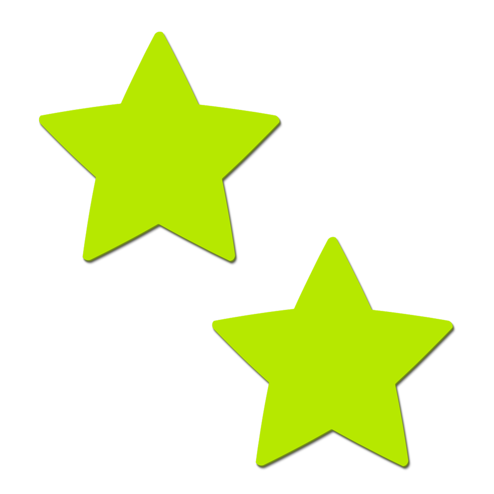 5-Pack: Star: Neon Yellow Pasties Glow in the Dark Star Nipple Covers by Pastease®