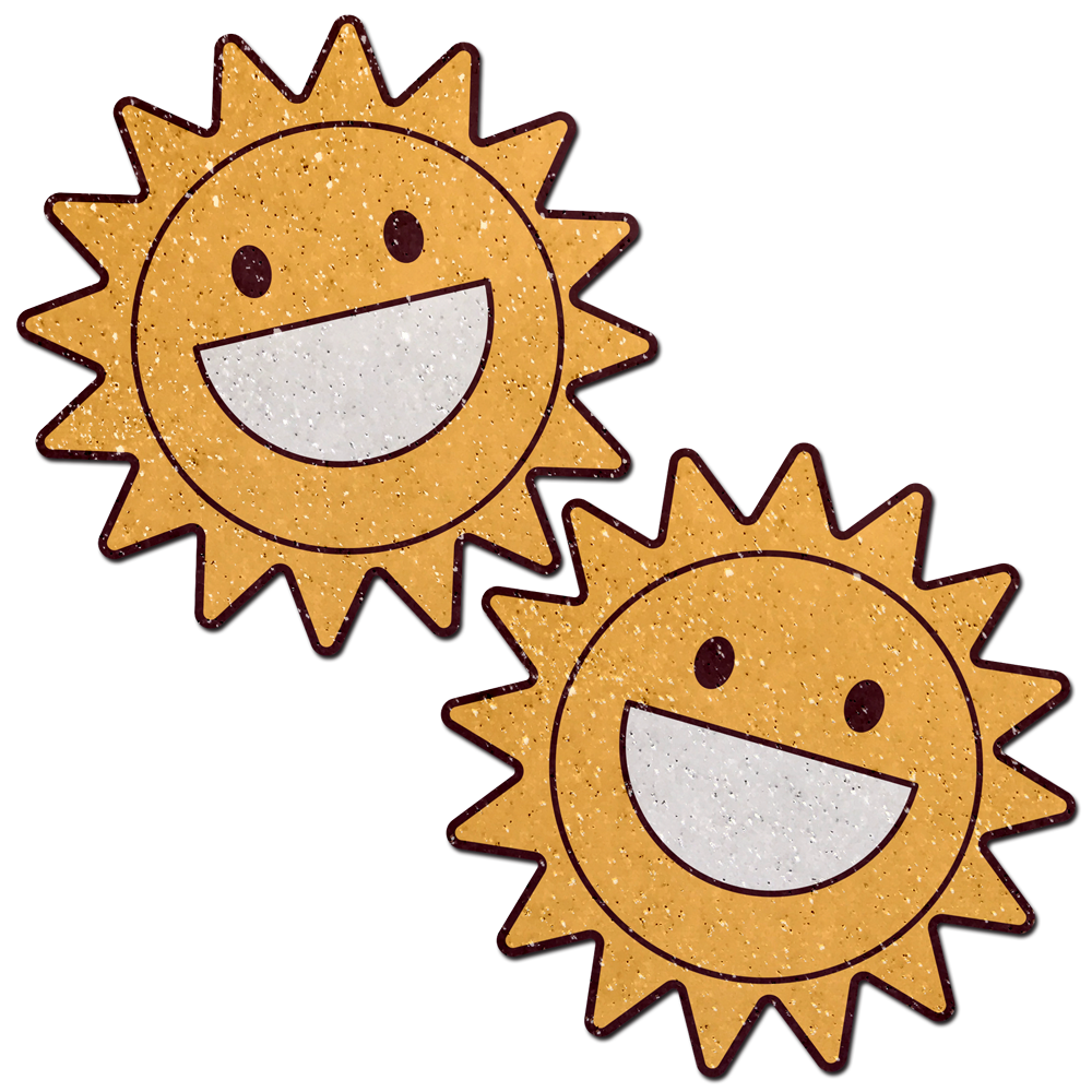5 Pack: Happy Sun Pasties Sparkling Smiling Sunshine Nipple Covers by Pastease®