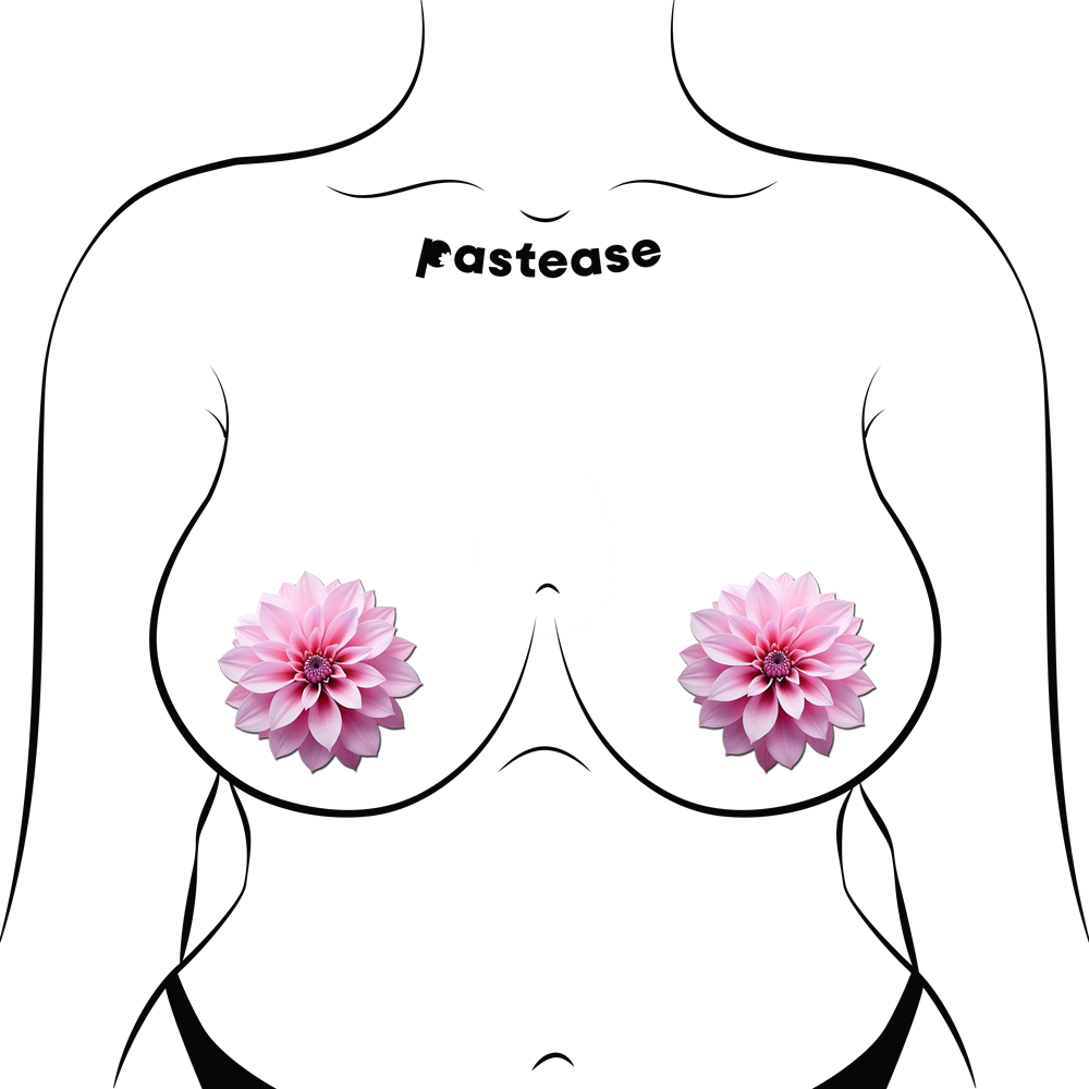 5-Pack: Tropical Pink Dahlia Botanical Flower Breast Pasties by Pastease®