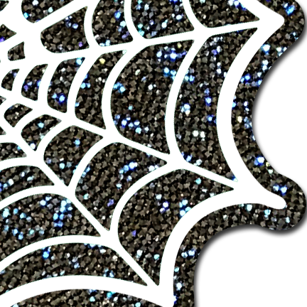 5-Pack: Web: Glitter Black Glow in the Dark Spooky Spider Web Nipple Covers by Pastease