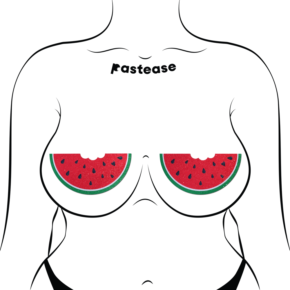 5 Pack: Watermelon Slice with a Bite Breast Pasties by Pastease