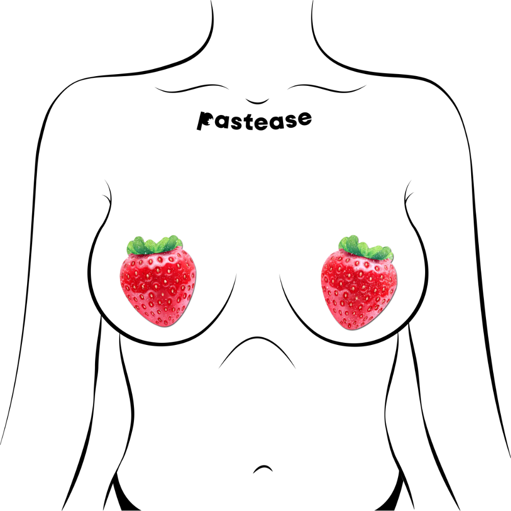5 Pack: Strawberry: Sparkly Red & Juicy Berry Nipple Pasties by Pastease®