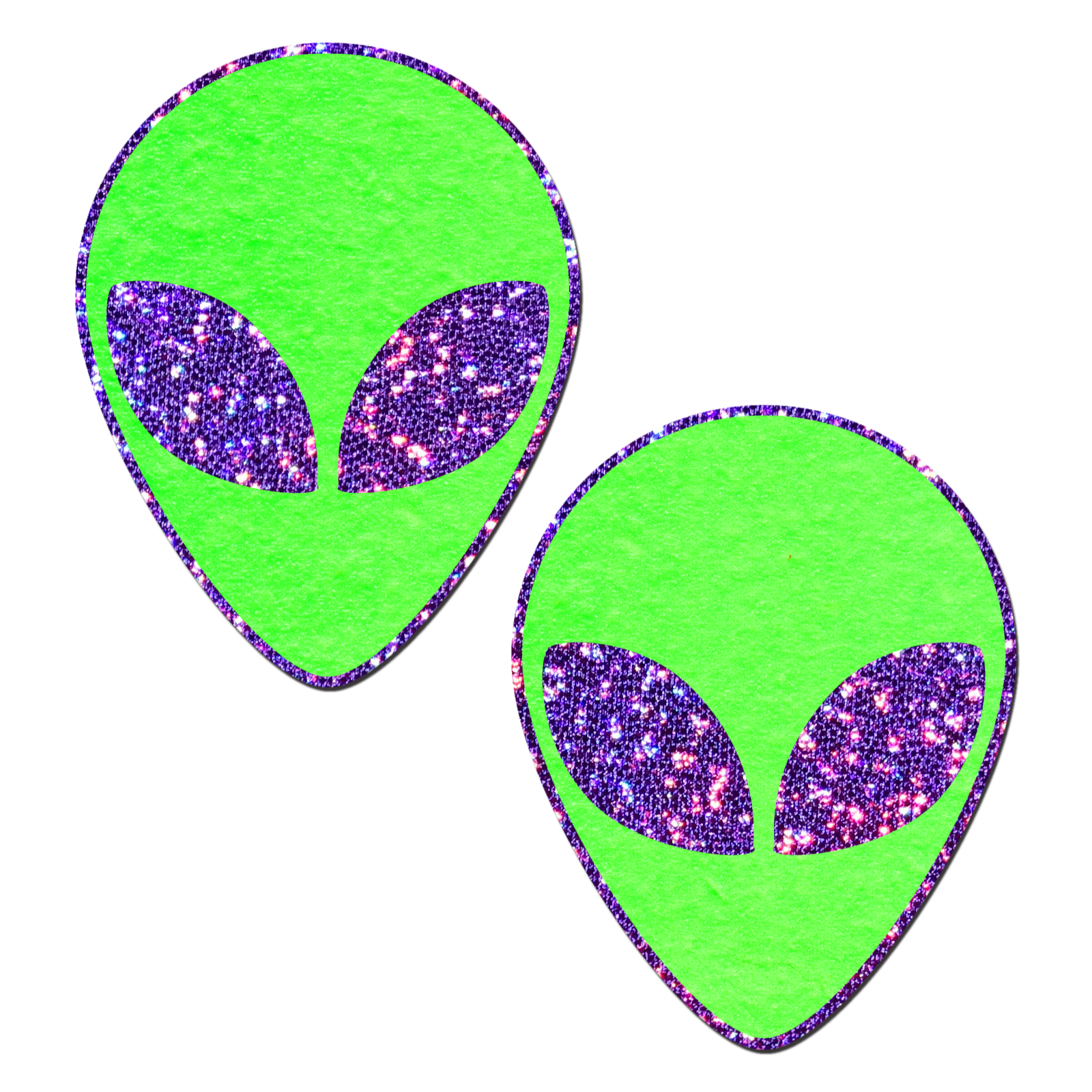 5-Pack: Alien: Glow in the Dark with Glittering Purple Eyes Nipple Pasties by Pastease® o/s