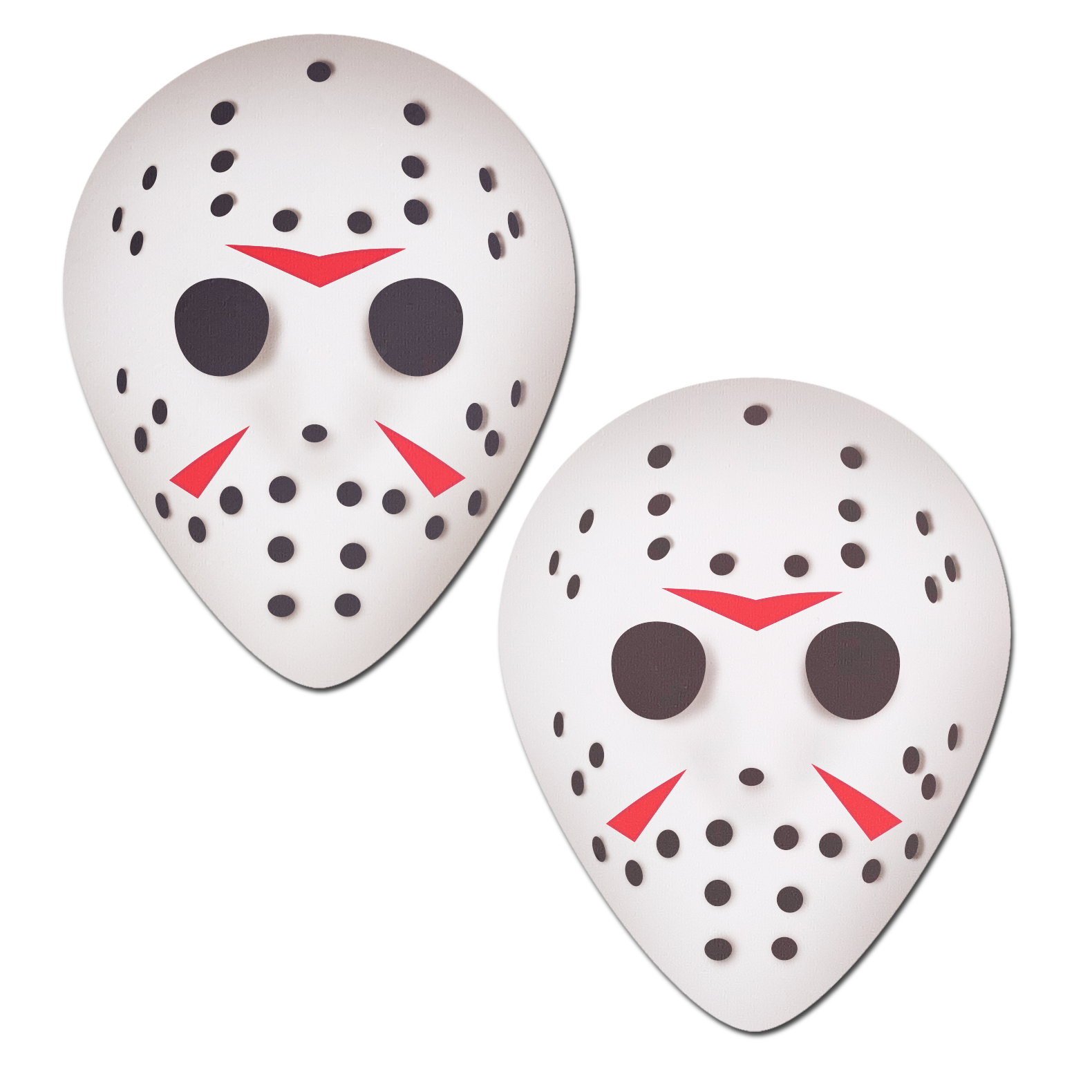 5-Pack: Scary Halloween Hockey Mask Nipple Pasties by Pastease® o/s