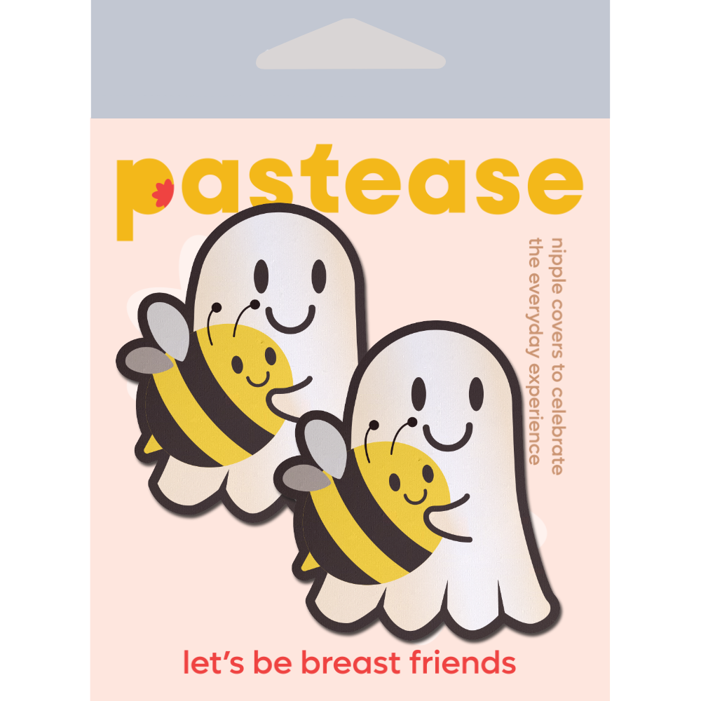 5 Pack: Boo-Bee Pasties: Kawaii Ghost with Bee Friend Nipple Covers by Pastease®