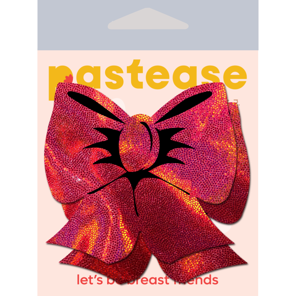 5-Pack: Bow: Holographic Red Bows Nipple Pasties by Pastease® o/s