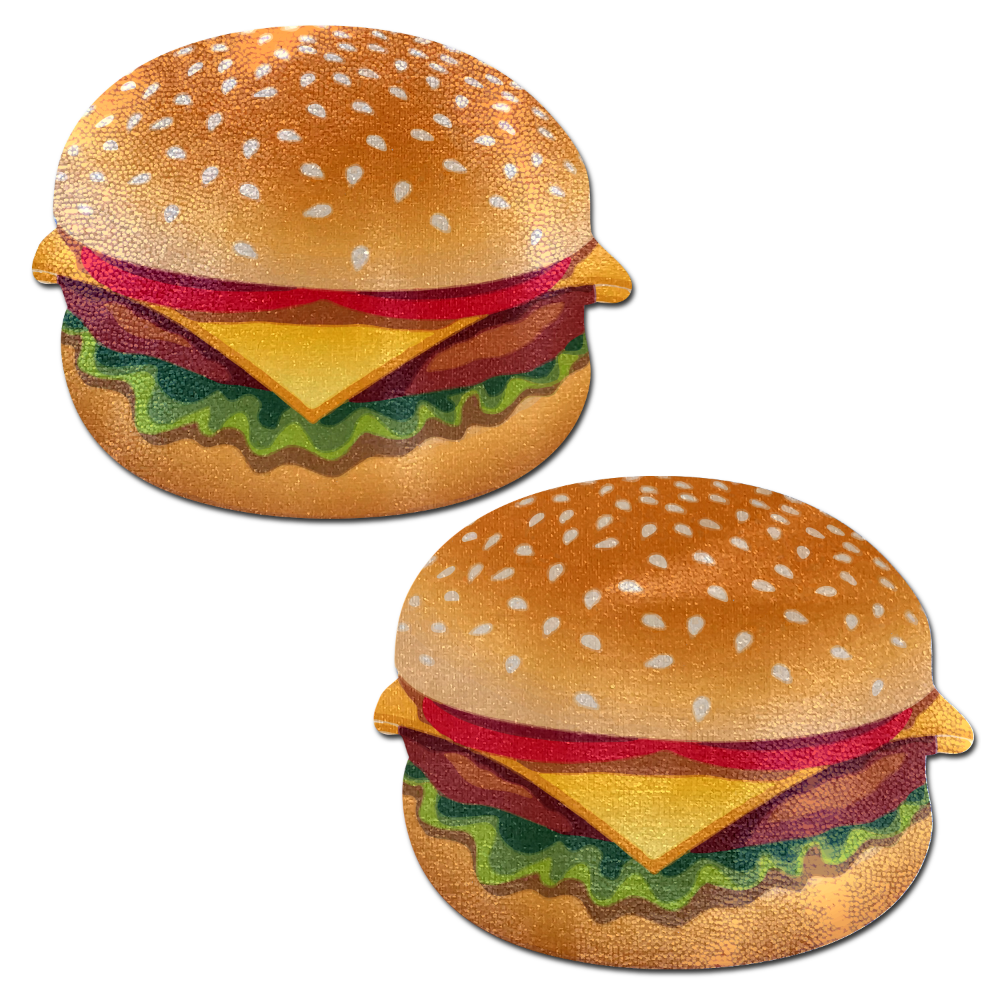 5-Pack: Burger: Delicious Cheeseburger Nipple Pasties by Pastease® o/s