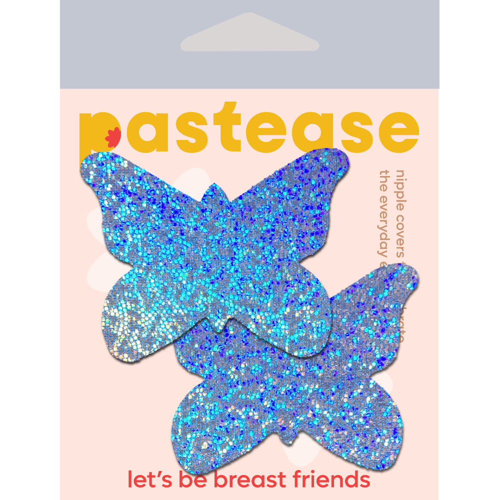 5 Pack: Butterfly: Baby Blue Glitter Butterflies Nipple Pasties by Pastease® o/s