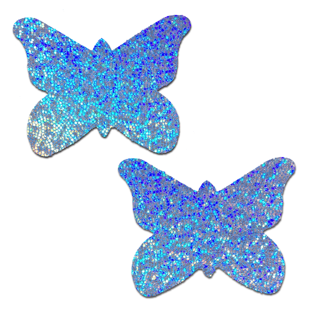 5 Pack: Butterfly: Baby Blue Glitter Butterflies Nipple Pasties by Pastease® o/s