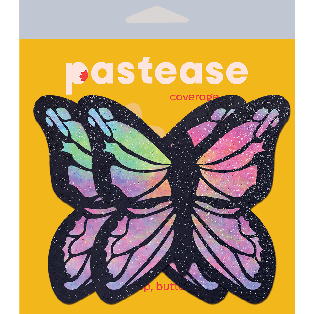 5 Pack: Coverage: Butterfly Rainbow Twinkle Velvet Full Breast Covers Support Tape by Pastease