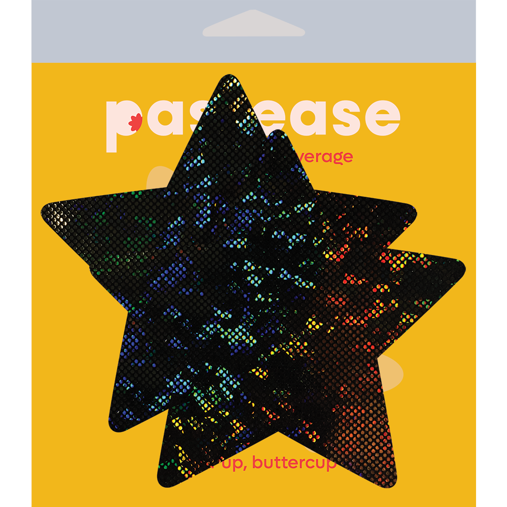 5 Pack: Coverage: Star Black Disco Ball Full Breast Covers Support Tape by Pastease