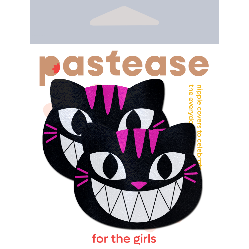 5-Pack: Kitty Cat: Black & Pink Chesire Kitty Cat Nipple Pasties by Pastease® o/s