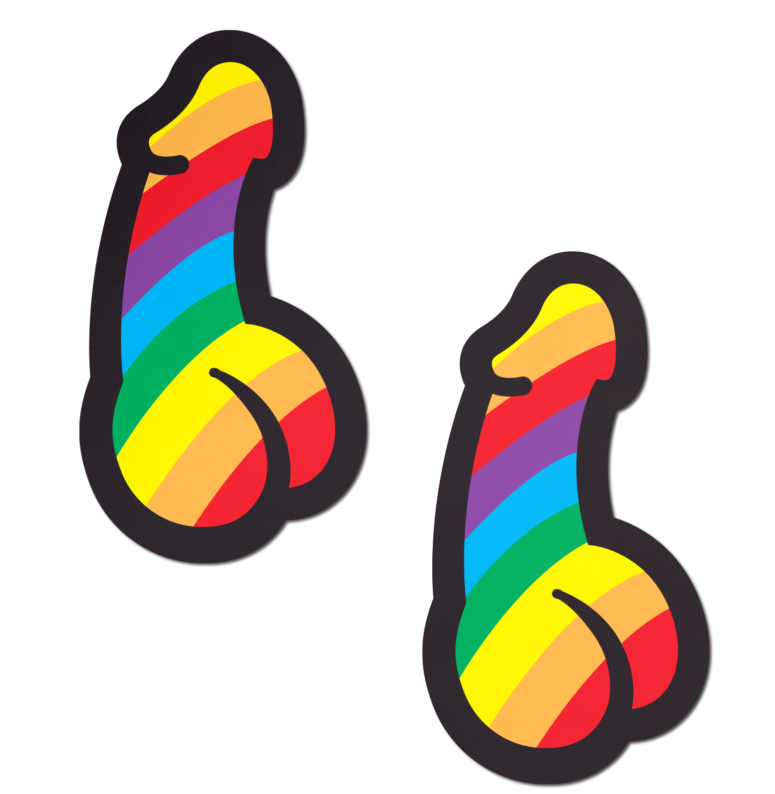 5-Pack: Penis: Rainbow Pride Dick Nipple Pasties by Pastease® o/s