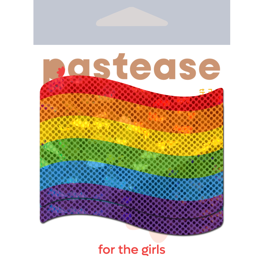 5 Pack: Flag: Gay Rainbow Waving Flag Nipple Pasties by Pastease® o/s