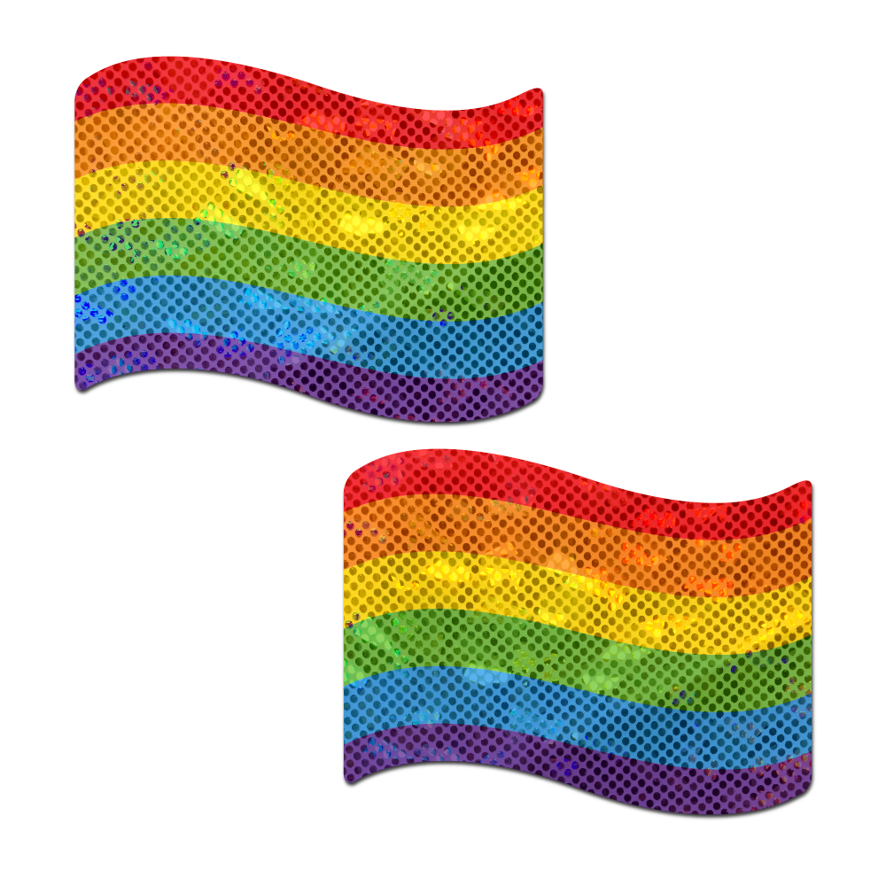 5 Pack: Flag: Gay Rainbow Waving Flag Nipple Pasties by Pastease® o/s