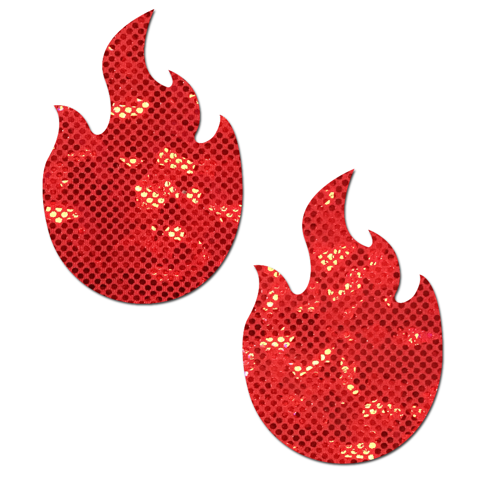 5-Pack: Flame: Red Fire Nipple Pasties Shattered Disco Ball Glitter Pastease® o/s