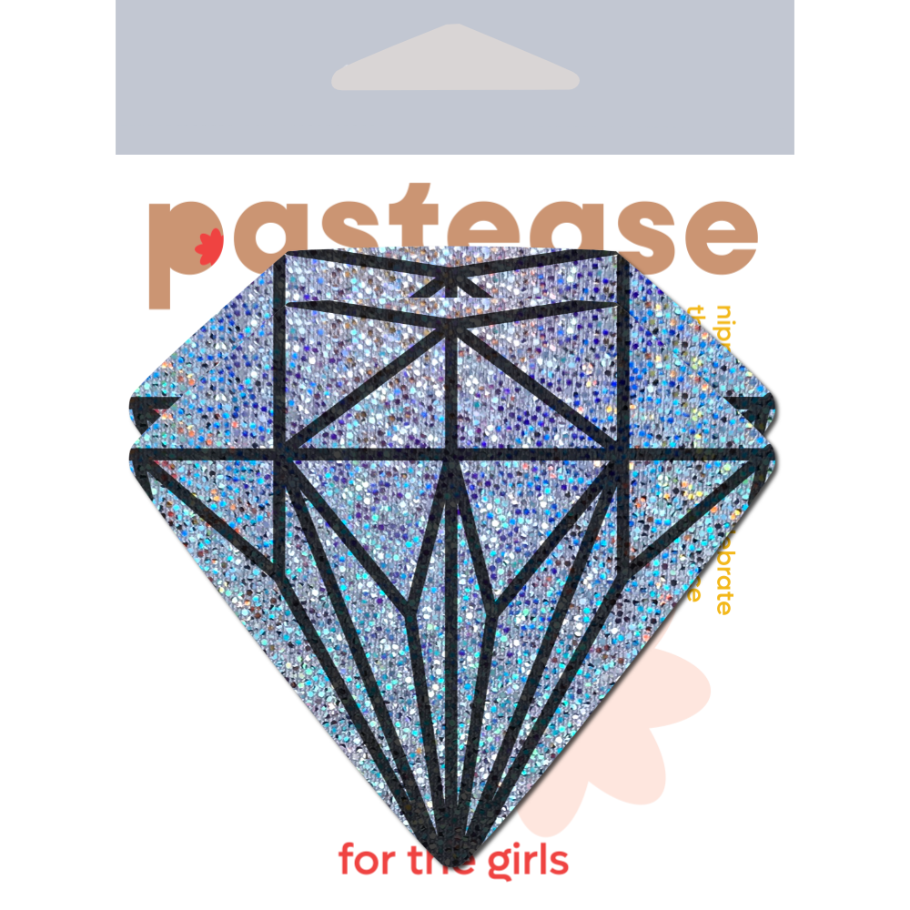 5-Pack: Gem: Silver Glitter Diamond Nipple Pasties by Pastease® o/s