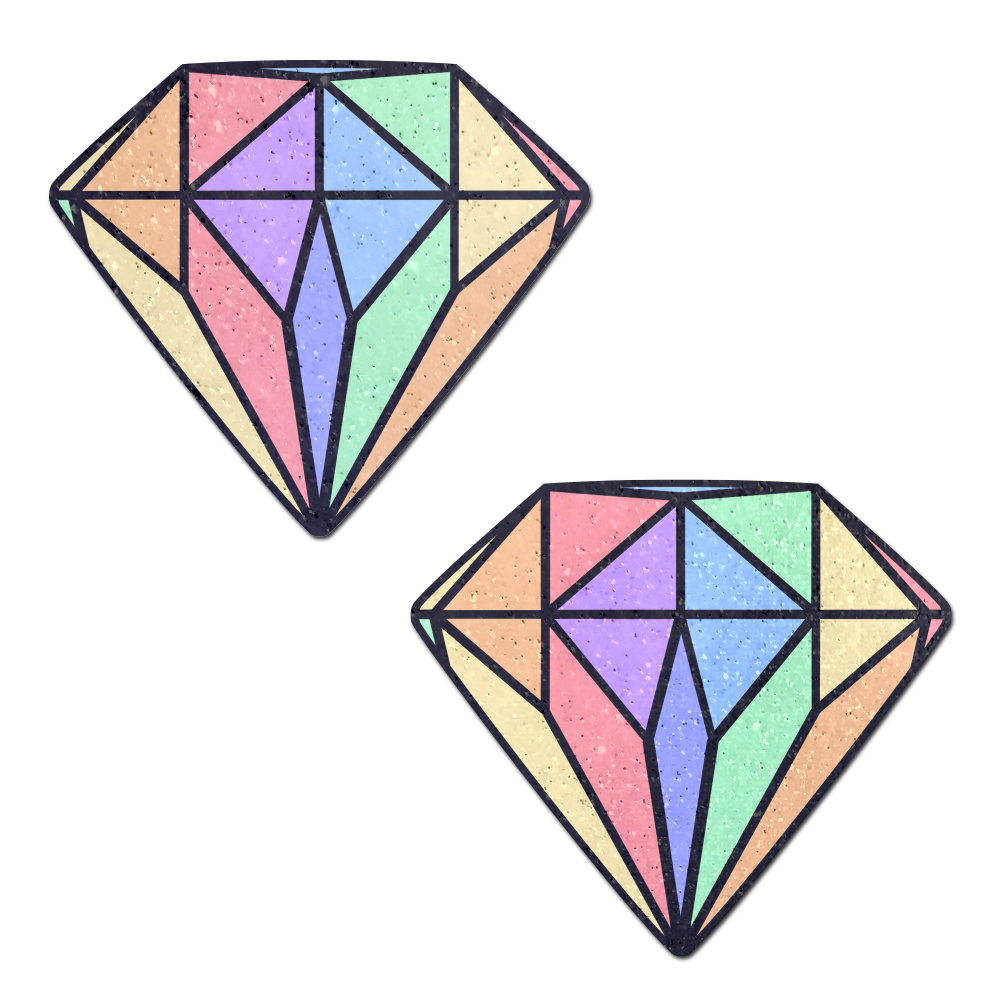 5-Pack: Gem: Pastel Rainbow Diamond Nipple Pasties by Pastease® o/s
