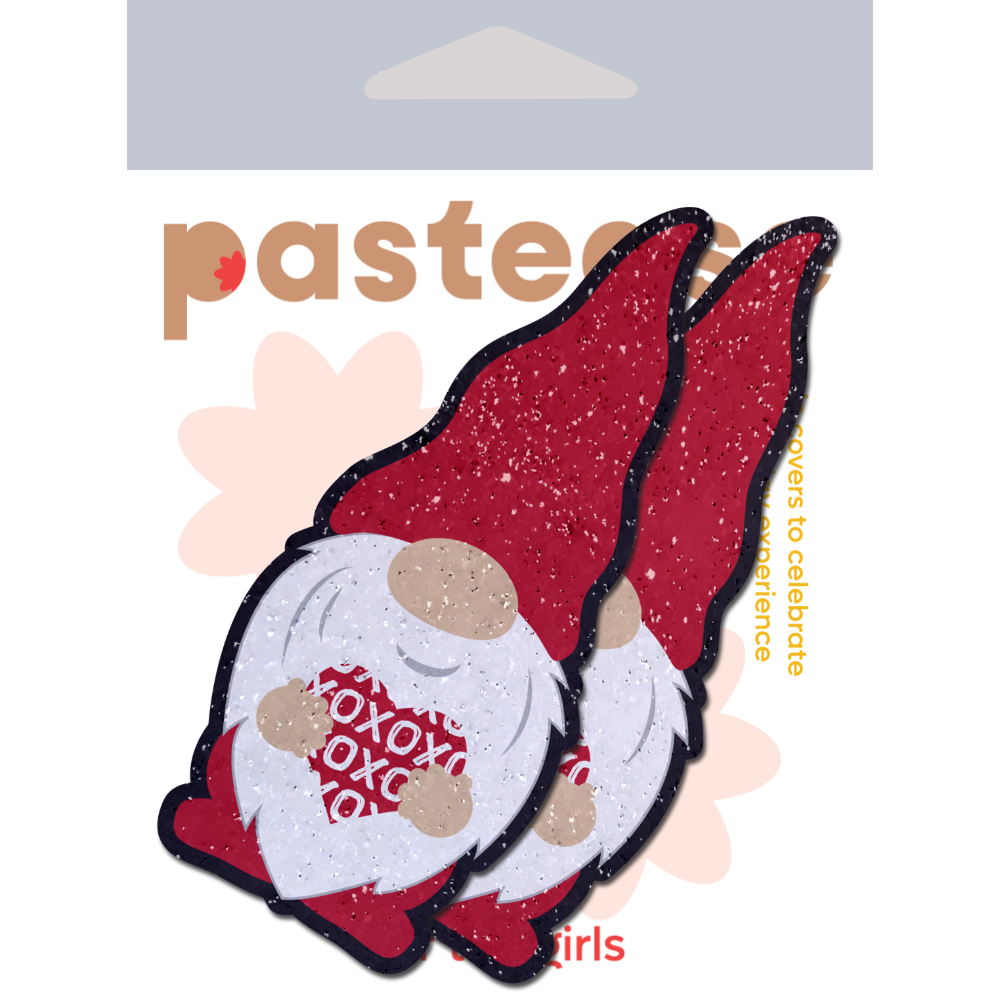 5 Pack: Gnome Pasties: Valentine Sweetheart Garden Gnome Nipple Covers by Pastease®
