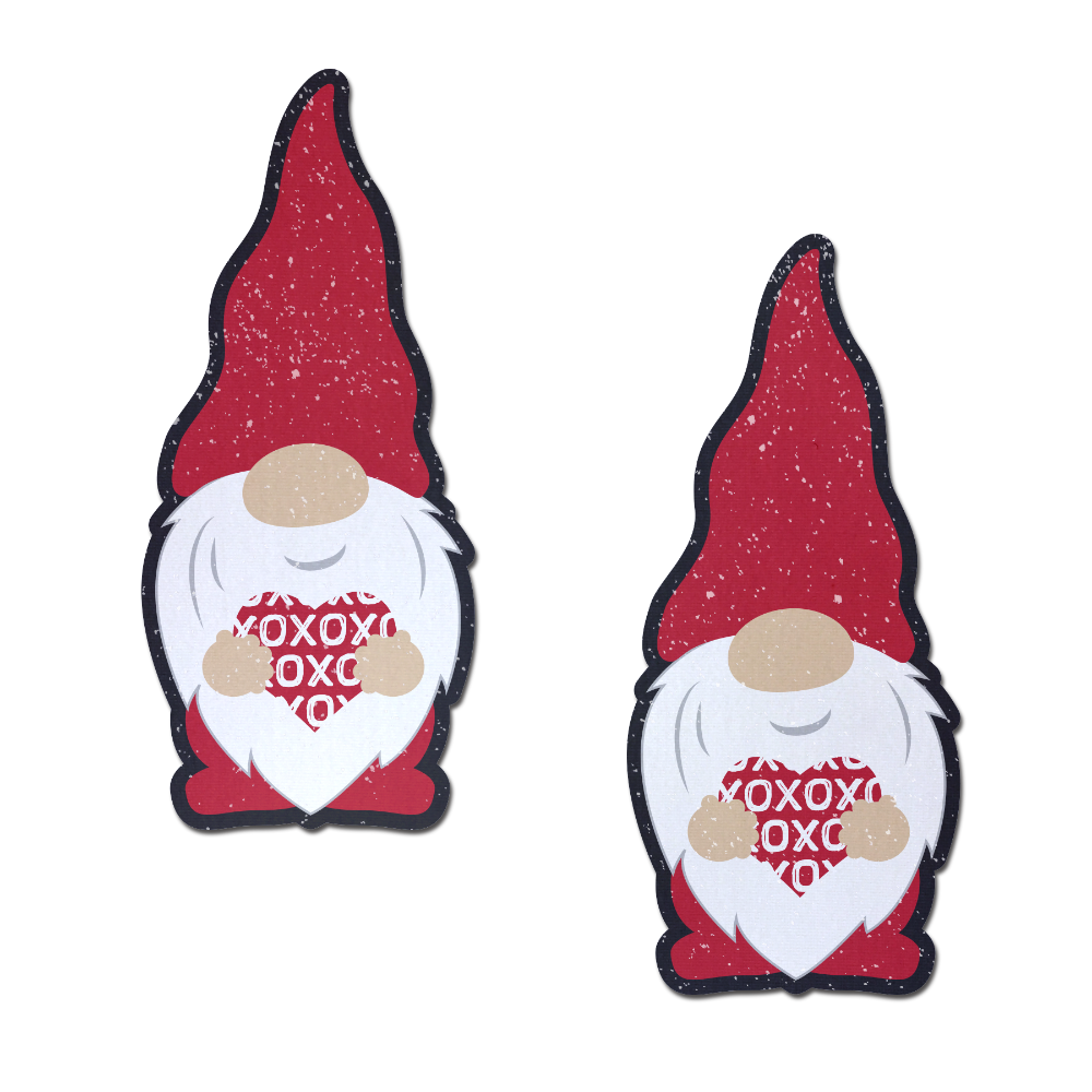 5 Pack: Gnome Pasties: Valentine Sweetheart Garden Gnome Nipple Covers by Pastease®