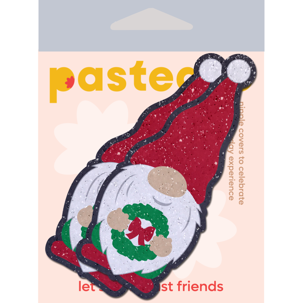 5 Pack: Gnome Pasties: Christmas Wreath Garden Gnome Nipple Covers by Pastease®